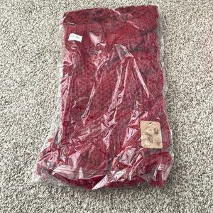 Maroon braided loop scarf